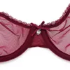 VarsBaby Sexy Ultra-Thin Transparent Garnunderkläder Set Bras + Garters + Thongs + Strumpor 4 st för unga kvinnor 211104