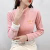 T-shirt da donna T-shirt da donna Double Face Tessuto in velluto Manica lunga Top Abbigliamento 2022 Pullover Casual Streetwear Autunno Abbigliamento per