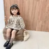 Camicette di lino in cotone floreale per ragazze autunnali per bambini a maniche lunghe bambola sciolta Top vestiti 210708