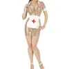 9 Farben Sexy Krankenschwester Cosplay PVC Minikleid Damen Button Up Kurzarm Umlegekragen Kleid Halloween Arzt Themenkostüm