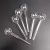 4.1 inch Long Clear Glass Pipe 105mm Length Oil Nail Burning Jumbo Pipes Pyrex Glass Burner Concentrate 10.5cm Thick Transparent durable Smoking Tubes for smokers