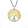 2022 Nya 7 Chakra Tree of Life Pendant Halsband Koppar Kristall Natursten Halsband Kvarts Stones Pendants