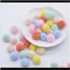 Notions Tools Apparel 100Pcslot 15MM Elastic Mesh Chiffon Flower Ball For Sewing On Scarf Shoes Hats Fur Diy Headwear Hair