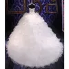 Dubai Arabische Ballkleid Brautkleider Plus Größe Schatz Rückenloser Sweep -Zug Brautkleider Bling Luxus Perlen Pailletten2428622