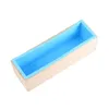 Craft Tools 3 Pieces Soap Mold With Lid Wooden Box Rectangular Silicone Making Mold Kit DIY Tool259c