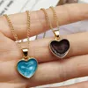 Romantic Sweet Cute Colorful Heart Shape Pendant Link Chain Necklaces for Women Girls Wedding Engagement Accessories Jewelry
