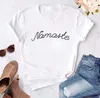 Namaste الجرافيك الزى المرأة قصيرة الأكمام القطن القمصان الأسود فام تي شيرت قمم الأبيض camisetas موهير 210623