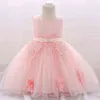 2021 White Gown Baby Girl Dresses Party And Wedding Christening Dress For Girl Frock 2 1 Year Birthday Princess Dress 6 12 Month G1129