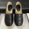 Designerplattform Espadrille Kvinnor Sko Dubbelvara Genuinecasual Skor Läder Slip-On Espadrill Sandal Sjult Bottom 35-41