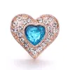 Wholesale Gold Heart Snap Button Charms Jewelry findings Crystal Rhinestone 18mm Metal Snaps Buttons DIY Bracelet jewellery