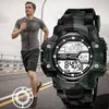 Hommes montre-bracelet électronique Camouflage militaire sport montres-bracelets alarme calendrier multi-fonction numérique étanche montre-bracelets