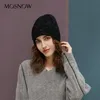 Cappello invernale europeo e americano addensato caldo mohair twist lavorato a maglia tinta unita pullover berretto/berretti con teschio Oliv22