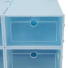 3/6PCS Transparente Kunststoff Schuhkarton Schuhregal Lagerplätze Schubladen Klappkombination Flip Cover Aufbewahrungsbox Schuhe Box 210609