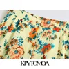 Kobiety Chic Moda Floral Print Boczne Kieszenie Spodenki Vintage Wysoka Talia Zipper Fly Back Elastyczne Krótkie spodnie 210416