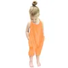 Girls Backlet Backless Backgance Pumpsuits Повседневная Летняя 2020 Дети Бутик Одежда 1-5T Маленькие Gilrs Bandage Сплошные Цвета Боди