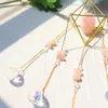 Garden Decorations Outdoor Windchimes Crystal Wind Chime Star Moon Sun Pendant Dream Catchers Plated Colorful Beads Hanging Drop