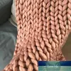 Coperta lavorata a maglia grossa a mano di moda Filato spesso Poliestere simile alla lana Coperte lavorate a maglia ingombranti Inverno Morbido Tiro caldo Trasporto di goccia Prezzo di fabbrica design esperto Qualità