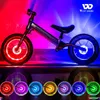 Ouest vélo vélo a parlé lumière LED vélo roue lumière Scooter lumière enfants vélo accessoires USB avant feu arrière 7 couleurs cyclisme Y1119