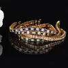 Choucong Brand New Wedding Bracelets Luxury Jewelry 18k Gold Fill Princess Cut 5A Cubic Zircon Emerald Gemstones Eternity Party Wo5081416