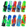Pipe smoking Silicone Nector Collector with metal Tip Food Grade Silicon Mini NC robot Dab Straw hand pipes