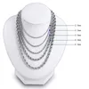 Roestvrijstalen touwketting ketting 2-5 mm vervaagt nooit waterdichte choker kettingen mannen vrouwen draai hiphop sieraden 316L zilveren ketens geschenken 18-24 inches