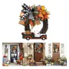 New Halloween Farmhouse Wreath Decorations Vintage Kitchen Thanksgiving Pumpkin Truck Wreath Window Door Wall Decor Hanging 2021 Y3031