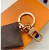 High Quality Designer Letter Wallet Keychain Keyring Fashion Purse Pendant Car Chain Charm Brown Flower Mini Bag Trinket Gifts Acc260N