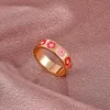 INS Style coloré émail coeur entouré de belles bagues empilables pour les femmes bijoux minimalistes pour meilleur ami anneaux mignons