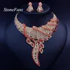 StoneFans Crystal Red Drop Gargantilla Collares Llamativos Colgantes Precioso Rhinestone Colorido Collar de Moda Pendiente Mujer 2019 H1022