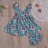 1-3Years Kids Baby Girls Summer Sleeveless Flower Printed Princess Dress Fashion Beach Chidren Skirt with Panties 80cm-110cm 1870 Y2