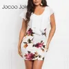 Summer Office Lady Bodycon Dress Casual O Neck Floral Print Patchwork Chiffon Mini Dress Sexig Slim Party Cocktail Kort klänning 210619