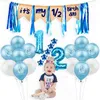 Party Decoration Half Birthday Decorations Kit It's My 1/2 Banner Balloons Crown Hat For 6 Months Baby Boy Girl Shower Decor