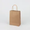 Winkelen Draagtas Afdrukken Logo Simple Gift Kraft Papieren Tas Dank u Kraftpapier Tote Zak 15 * 8 * 21cm 1237 V2