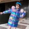 2021 Zimowa wodoodporna kurtka dla dziewczyn z kapturem ciepłe dzieci dziewcząt zimowy płaszcz 5-16 lat dzieci nastoletnie bawełniane parki wierzchnia H0909