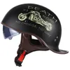 r Retro rcycle Scooter Vintage media cara Biker rbike Crash Casco Casco Moto