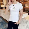 Leeteil Gedrukt T-shirt Mannen Zomer Korte Mouw Casual T-shirt Slim Fit Streetwear Mannelijke Kleding Koreaanse O-hals Tops Tees 210527