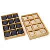 New Solid Wood 12 Grid Pillow Female Bracelet Display Trays For Earring Pendent Wedding Ring Watches Showcase Jewellery Holder24543466