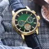 Bekijk heren Watch Tourbillon Automatisch mechanisch horloges Gold horloges lederen band waterdichte Montre de Luxe 42mm