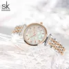 Shengke Märke Luxury Armband Kvinnor Klocka RoseGold Armbandsur Gift för Kvinnor Original Design Watch Reloj Mujer 220105