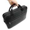 Мужские натуральные кожаные портфель сумки Lychee шаблон 14 дюймов ноутбук бизнес компьютер простые сумки офисные сумки