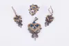 Boucles d'oreilles Collier UM US JEWELRY Saphir Zircone Cubique Argent Sterling 925 Triple Ensemble