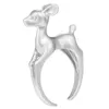 LUTAKU Cute 3D Bambee Animal Deer Rings For Women Girl Wedding Band Vintage Ring Pet Lover Gift Chic Jewelry Wholesale G1125