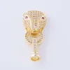 Connecteurs de vêtements de bijoux de charme de tête de léopard de cuivre de luxe de haute qualité