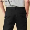 Pantalones para hombres Solid Slim Mid Low Rise N Puños Zip Fly Button Transpirable Calca Masculina 01110080 210715