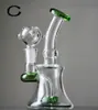 Thick Hookahs Bong recycler dab rig water pipe large purple 14mm glass banger joint pipes for smoking dabs bubbler