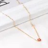 Chains LUXUKISSKIDS Korean Fashion Romantic Colorful Flower Pendant Stainless Steel Chain Necklace For Women Jewelry Parts Bijoux Femme