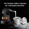 LorコーヒーカプセルポッドのためのIcafilasステンレス鋼XXLダブルL'またはBarista LM8012機械210712のための詰め替え可能な再使用可能フィルター