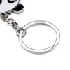 A pair Panda Key chain Cute Metal jewelry Animal Panda Keychain for Bags Car Key Rings pendant accessories kids Gift G1019