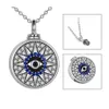Silver Fashion Rhingestone Eye Pendant Colliers pour les femmes Bohemian Charm Round Collier Turc Jewelry