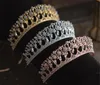 Royal Diana Crown Tiara Matrimonio Nuziale Cristallo Strass Fascia Accessori per capelli Perle Testa Gioielli Fascia per capelli Copricapo in argento dorato Prom Copricapo elegante